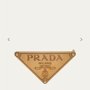 PRADA Men's Triangle Logo Metal Belt Buckle